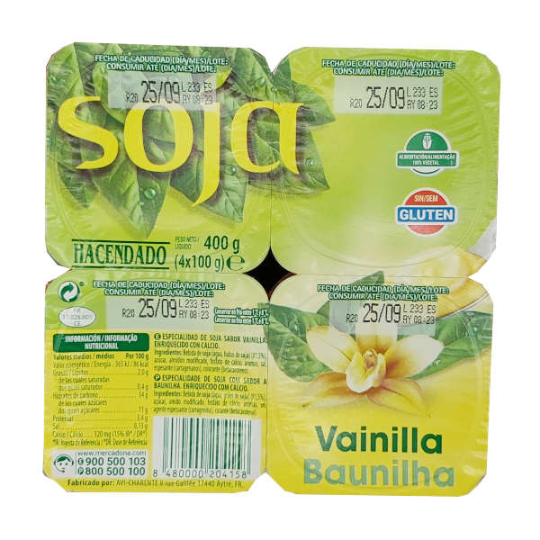 Yogur Soja Vainilla Mercadona