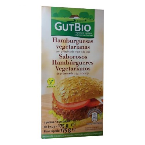 Hamburguesas vegetarianas de trigo y soja Gutbio