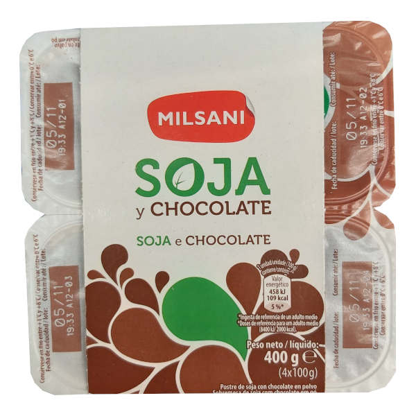 Yogur de soja chocolate de Aldi (Milsani)