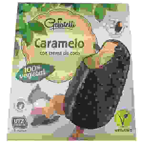 Helado vegano Lidl Caramelo (marca Gelatelli)