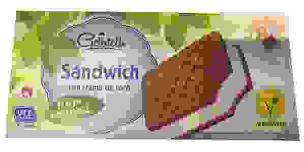 Helado vegano Lidl tipo sandwich sabor coco (marca Gelatelli)