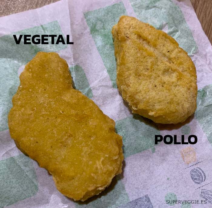 Comparativa entre nuggets veganos y de pollo de Burger King